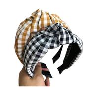 Fascia per capelli da donna, classica, a reticolo, per adulti, calda, con nodo centrale, accessorio per capelli (fascia per capelli nera)