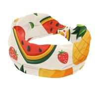 Fascia per capelli da donna, con ananas, anguria, fragola, elastica, larga, turbante, morbida, antiscivolo, per yoga, allenamento, sport, corsa
