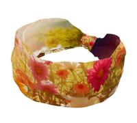 Fascia per capelli da donna, con bellissimo fiore che assorbe la luce del sole, per sport, yoga, allenamento, morbida fascia elastica per capelli, annodata