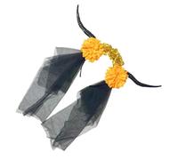 Fascia per capelli da donna con corno del diavolo, con velo, per cosplay, serie scura, cerchietto per capelli per il giorno della morte