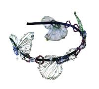 Fascia per capelli da donna, con farfalla e cristalli, per concorsi di fine anno, elegante fascia per capelli da discoteca, accessorio per foto