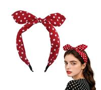 Fascia per capelli da donna con fiocco rosso a pois rossi per capelli spessi e fini con fiocco a pois, per feste, balli, servizi fotografici, accessori per capelli per donne e adulti con papillon