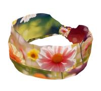 Fascia per capelli da donna, con fiore e luce del sole, bella fascia elastica larga, antiscivolo, traspirante, per yoga, sport, palestra, corsa, fitness