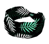 Fascia per capelli da donna, con foglie di palma, morbide e larghe, antiscivolo, per yoga, fitness, viaggi, palestra, accessori per capelli