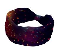 Fascia per capelli da donna con fuochi d'artificio e notte e fuochi d'artificio, morbide e larghe, antiscivolo, per yoga, fitness, viaggi, palestra, accessori per capelli