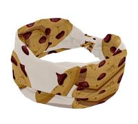 Fascia per capelli da donna, con gocce di cioccolato, larga, elastica, antiscivolo, annodata, per sport, allenamento, accessori per capelli