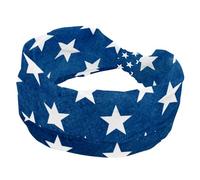 Fascia per capelli da donna, con motivo a stelle bianche su sfondo blu, morbide e larghe, antiscivolo, per yoga, fitness, viaggi, palestra, accessori per capelli