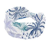 Fascia per capelli da donna, con palme e pioggia, bella fascia larga, annodata per yoga, allenamento, morbida fascia elastica, accessori per capelli alla moda