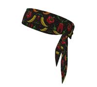 Fascia per capelli da donna con peperoncino rosso e verde, fascia yoga, graziosa sciarpa per il collo, copricapo per feste, sport, allenamento, spa, il