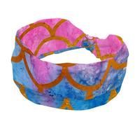 Fascia per capelli da donna, con squame di sirena marina, rosa e blu, morbide e larghe, antiscivolo, per yoga, fitness, viaggi, palestra, accessori per capelli