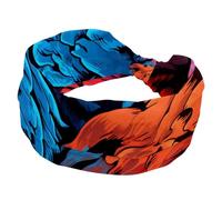 Fascia per capelli da donna con stampa astratta di zampe di cane e gatto, fascia antiscivolo per capelli larga, annodata intrecciata, morbida fascia elastica per la testa per ragazza