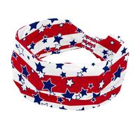 Fascia per capelli da donna con stelle blu navy e strisce bianche rosse con bandiera USA larghe fasce per capelli antiscivolo turbante fascia elastica per capelli yoga fascia per capelli sudore sport