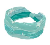 Fascia per capelli da donna con stelle marine e conchiglie, elastica, larga, antiscivolo, traspirante, per yoga, palestra, corsa, fitness, sport