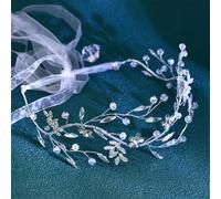 Fascia per capelli da donna con strass, accessori per capelli da sposa, in lega, fascia per capelli con foglie, copricapo per feste nuziali, Hp760