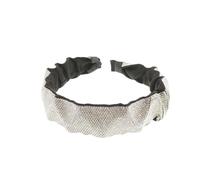 Fascia per capelli da donna con strass e strass scintillanti, increspata, per matrimoni, occasioni formali, damigella d'onore, Natale, compleanno, concorso, sera, festa nuziale, formale, cerchietto