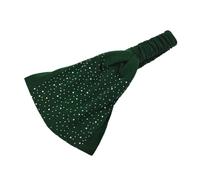 Fascia per capelli da donna con strass, in cotone, alla moda, da donna, larga, elastica, accessorio per capelli, per ragazze, per tutti i giorni, feste, compleanni, verde