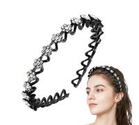 Fascia per capelli da donna con strass, semplice fermaglio per capelli con di prugna e di prugna, fermagli per capelli da donna, antiscivolo, per lavare il viso, pettine per denti ondulati