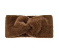 Fascia Per Capelli Da Donna Con Turbante Fasce for capelli morbide e larghe a forma di croce, in peluche, for donna, tinta unita, calde, elastiche, for lo sport yoga, for ragazze(Coffee)