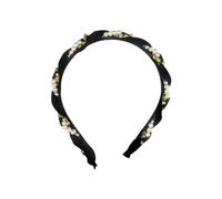 Fascia per capelli da donna decorata con strass, accessorio per capelli da sposa, per feste, elegante, accessorio per capelli (nero)