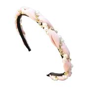 Fascia per capelli da donna decorata con strass, accessorio per capelli da sposa, per feste, elegante, accessorio per capelli (rosa)