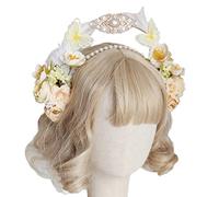 Fascia per capelli da donna, delicata decorazione floreale, corone per matrimoni, resistenti, con doppio strato, per matrimoni, cosplay, feste e servizi fotografici