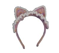 Fascia per capelli da donna, delicata fascia per capelli a maglia con orecchie di coniglio/orecchie di gatto/fiocco a forma di fiocco, accessorio per capelli per donne e adolescenti che si lavano il
