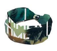 Fascia per capelli da donna, estiva, ampia, con palme, elastica, antiscivolo, annodata, per sport, allenamento, accessori per capelli