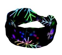 Fascia per capelli da donna, fiocchi di neve di Natale, lucide, morbide, larghe, antiscivolo, per yoga, fitness, viaggi, palestra, accessori per capelli