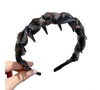 Fascia per capelli da donna in filato colorato, accessorio per capelli in stile campagna, vestibilità flessibile, design in plastica facile da pulire, 10 x 10 cm (nero)