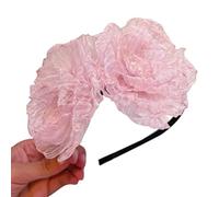 Fascia per capelli da donna, in pizzo con fiori, fascia per capelli in rete, stile vintage, elegante accessorio per foto, danza, feste, palcoscenico, spettacolo, regalo