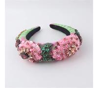 Fascia per capelli da donna in spugna con strass e fiori 3D, accessori per capelli da sposa, AY13-Pinrk