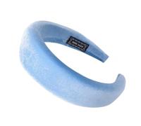 Fascia per capelli da donna, in spugna di velluto, per il viso, per il trucco, per il lavaggio del viso, per donne, yoga, sport, celeste, flanella