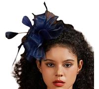 Fascia per capelli da donna in stile anni '20, con motivo floreale, in rete, per matrimoni, feste di tè