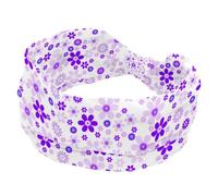 Fascia per capelli da donna, morbida e larga, motivo floreale viola con fiori dolci, antiscivolo, per allenamento, yoga, fitness, viaggi, palestra, accessori per capelli