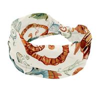 Fascia per capelli da donna, morbida, elasticizzata, antiscivolo, sportiva, accessori per capelli con cavalluccio marino annodato