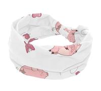 Fascia per capelli da donna, morbide e larghe, antiscivolo, per allenamento, con maiale rosa che gioca con farfalle, fascia per capelli per yoga, fitness, viaggi, palestra, accessori per capelli