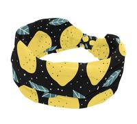 Fascia per capelli da donna, morbide e larghe, con acquerello, limone, frutta, antiscivolo, per yoga, fitness, viaggi, palestra, accessori per capelli