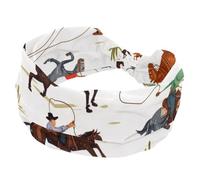 Fascia per capelli da donna, morbide e larghe, con motivo West Wild Catcus Cowboys Horses antiscivolo per allenamento, yoga, fitness, viaggi, palestra, accessori per capelli