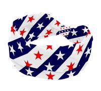 Fascia per capelli da donna, motivo a strisce diagonali blu e bianche, con motivo a stelle, morbide e larghe, antiscivolo, per yoga, fitness, viaggi, palestra, accessori per capelli