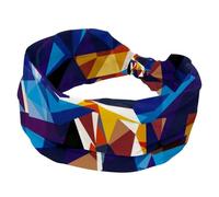 Fascia per capelli da donna, motivo astratto poligoni colorati triangoli larghi, fascia elastica antiscivolo, annodata attorcigliata, fascia per capelli sportiva da allenamento, accessori per capelli