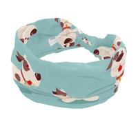 Fascia per capelli da donna, motivo cane, interessante, larga, elastica, antiscivolo, annodata, fascia per la testa, accessorio per capelli