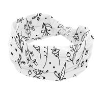 Fascia per capelli da donna, motivo floreale con erbe selvatiche, morbide, larghe, antiscivolo, per yoga, fitness, viaggi, palestra, accessori per capelli