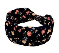 Fascia per capelli da donna, motivo floreale, larga, morbida, elastica, assorbe il sudore, per sport, yoga, allenamento, fascia per capelli annodata