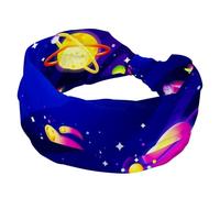 Fascia per capelli da donna, motivo galassia spaziale, pianeta, alla moda, larga, elastica, per sudore, sport, allenamento, turbante