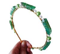 Fascia per capelli da donna, per capelli con cristalli di quarzo, corona con perle e perline, gioielli da sposa H