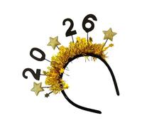 Fascia per capelli da donna per Capodanno, diadema 2026 con glitter, copricapo per Capodanno, con decorazioni a stella, per eventi, carnevale, feste in maschera, servizi fotografici, famiglia, adulti