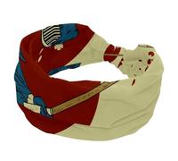 Fascia per capelli da donna, Samurai Kendo, alla moda, larga, elastica, per sudore, sport, allenamento, turbante