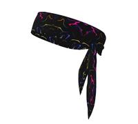 Fascia per capelli da donna, sciarpa sottile multiuso per il collo, fascia antisudore per la corsa e l'atletica, fascia per capelli, fascia per il collo, arte astratta estetica a e onde psiche