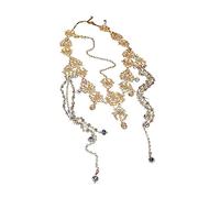 Fascia per capelli da donna, splendida catena per capelli a strati con perline e nappe, per foto da donna, accessorio per capelli Uygur principessa copricapo barocco gioielli