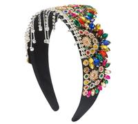 Fascia per capelli da donna, stile europeo, retrò, con strass, stile barocco, con frange